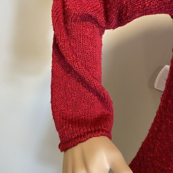 Tommy Bahama cotton blend red nubby v-neck pullover sweater size M - Picture 3 of 9